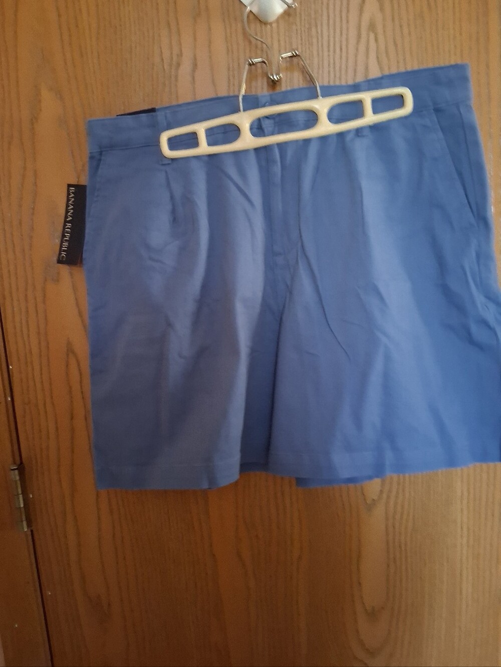 Banana Republic Women's Light Blue Flat-Front Cotton Shorts
